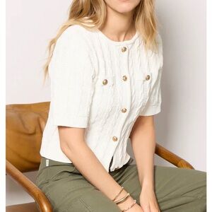 Design History White Cable Knit Cardigan